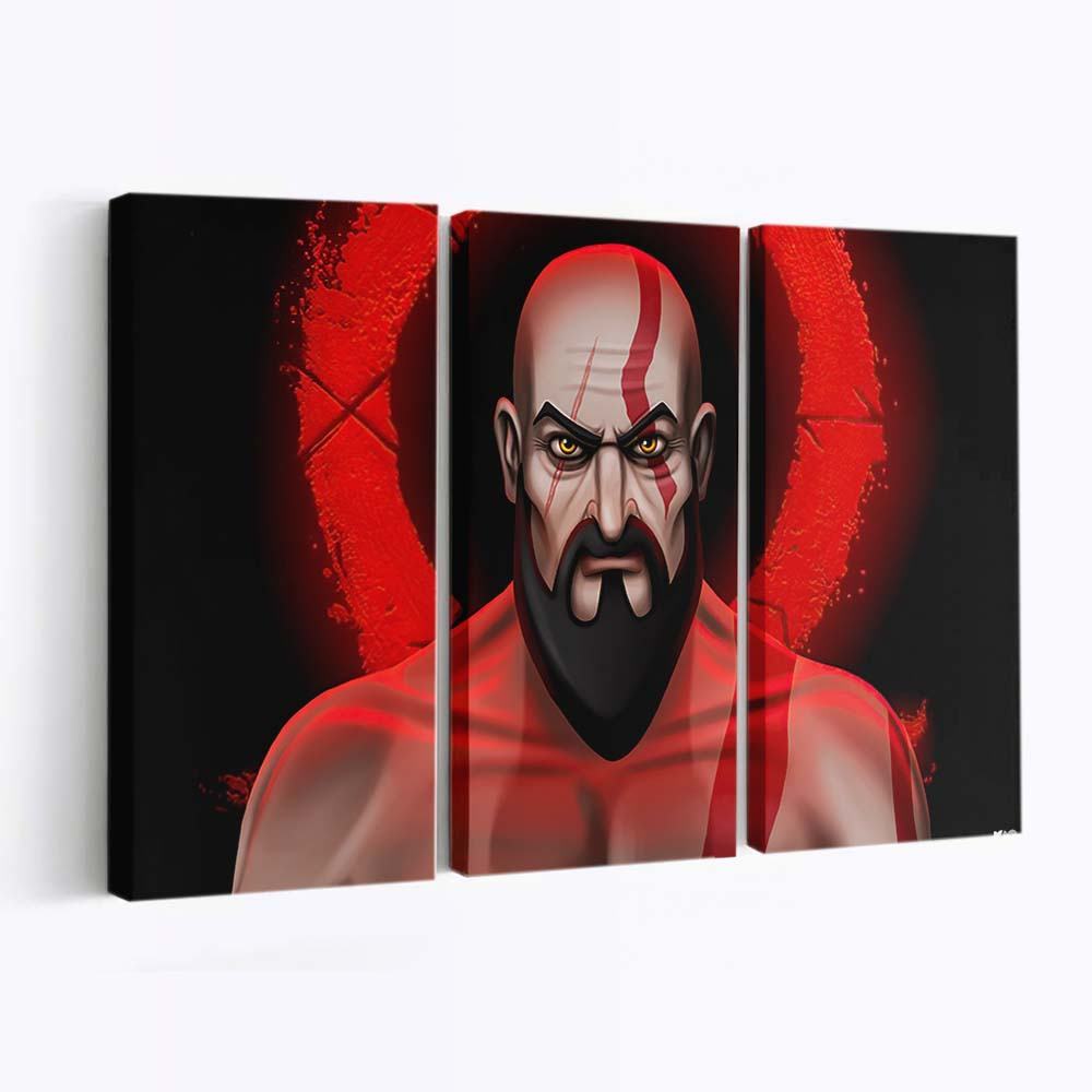 kratos cartoon illustration 5k 1s